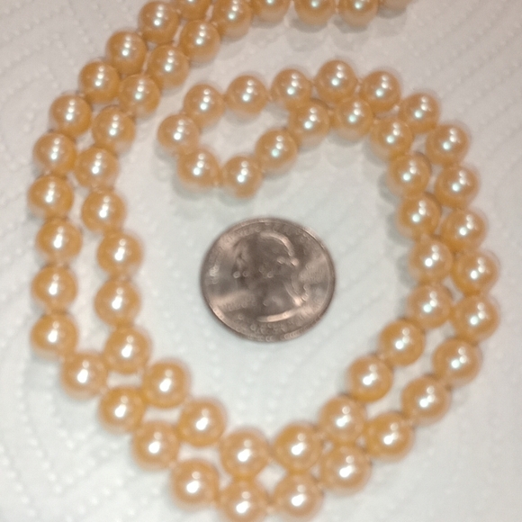 Vintage Handknotted Pearl Necklace With Sterling Clasp - Picture 10 of 15